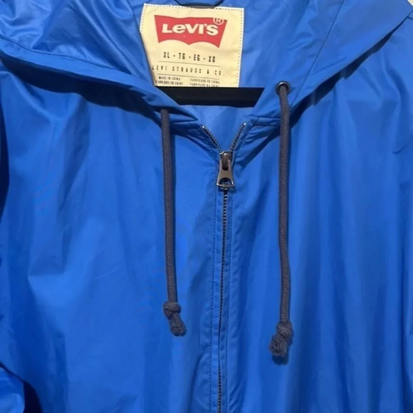 Levi’s | Vintage blue windbreaker/jacket w/hood mens XL zippered front - Picture 5 of 7